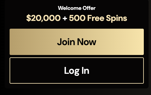 LuckyOnes welcome offer of $20,000 plus 500 free spins